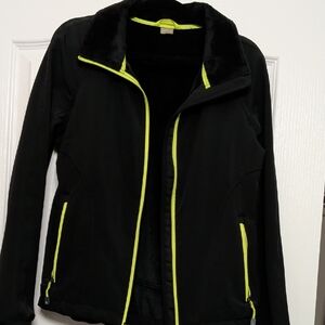 Women's Black Jacket with Yellow Accents
